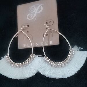 Plunder Gold and Cream Teardrop Earrings